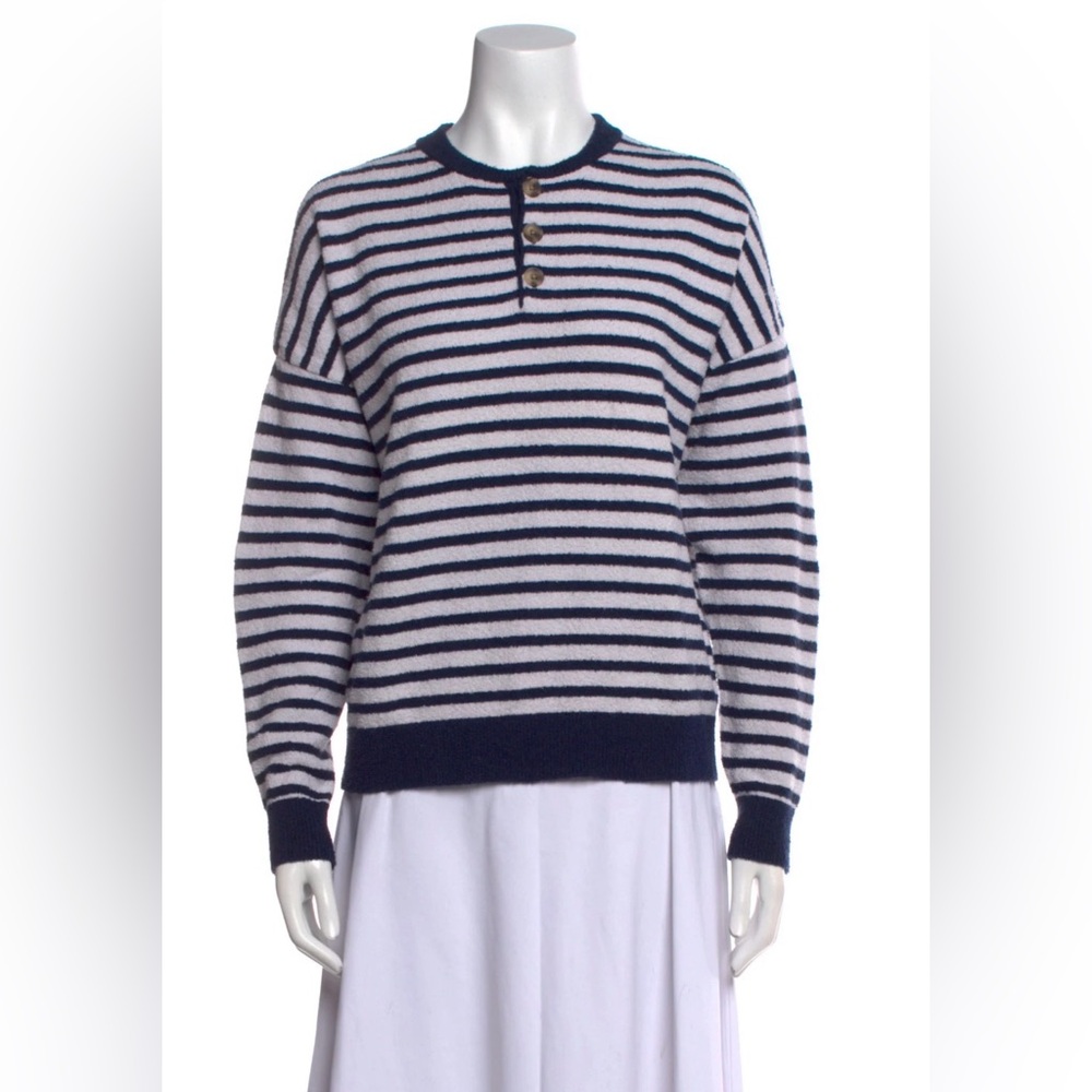 Ciao Lucia Navy and White Striped Sweater